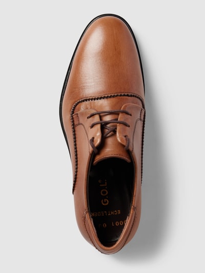 G.O.L. Derby schoenen met vetersluiting in effen design Cognac - 3