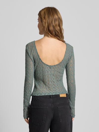 ONLY Slim Fit Langarmshirt aus Baumwoll-Mix Modell 'ANGILA' Schilf 5