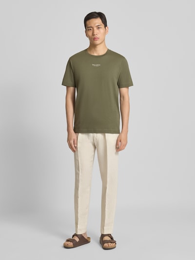Marc O'Polo Regular Fit T-Shirt aus reiner Baumwolle Oliv 1
