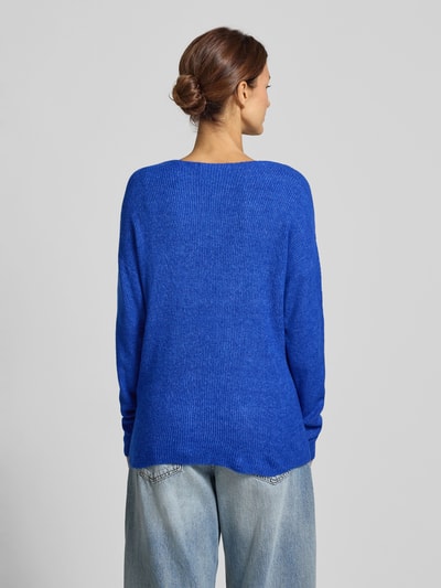 VERO MODA Regular fit gebreide pullover met V-hals, model 'CREWLEFILE' Koningsblauw gemêleerd - 5