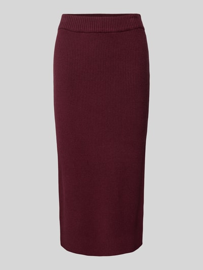 Soyaconcept Midirok in riblook, model 'KANITA' Bordeaux gemêleerd - 1