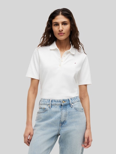 Tommy Hilfiger Regular Fit Poloshirts aus Baumwoll-Mix Ecru 4