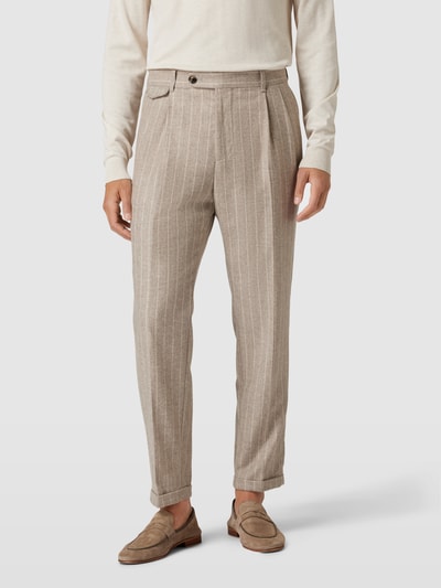 Windsor Pantalon met streepmotief, model 'Serpo' Beige - 4