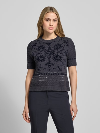 Marc Cain Gebreid shirt van scheerwolmix met kasjmier Taupe - 4