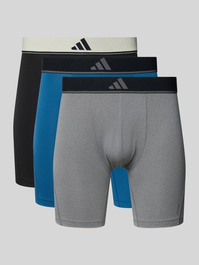 Produktfoto, Trunks im 3er-Pack mit elastischem Logo-Bund von adidas, unifarbenes Jersey-Material, Logo-Print, elastischer Bund, verschiedene Farben