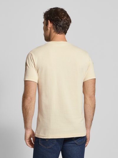 PME Legend T-Shirt mit Logo- und Motiv-Stitchings Modell 'ON' Offwhite 5