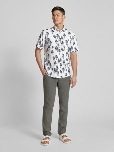 Tom Tailor Regular Fit Freizeithemd mit Allover-Muster Weiss 1