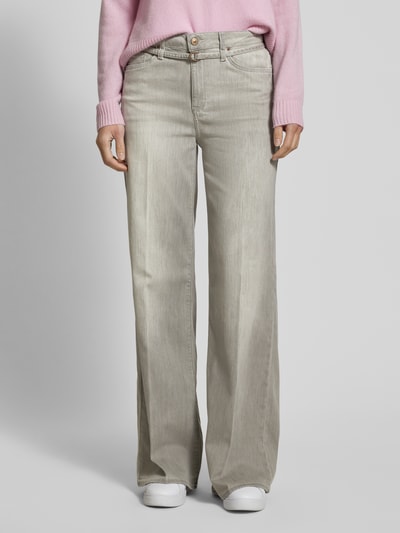 Raffaello Rossi Straight leg jeans met ceintuur, model 'Sventy B' Lichtgrijs - 4