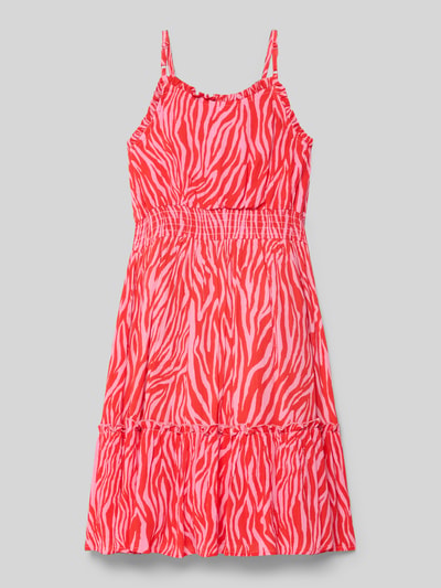 Productfoto, jurk van zuiver viscose in all-over look met spaghettibandjes en A-lijn, ruglengte maat 140: 69 cm, jurk uit de DANAMADE collectie