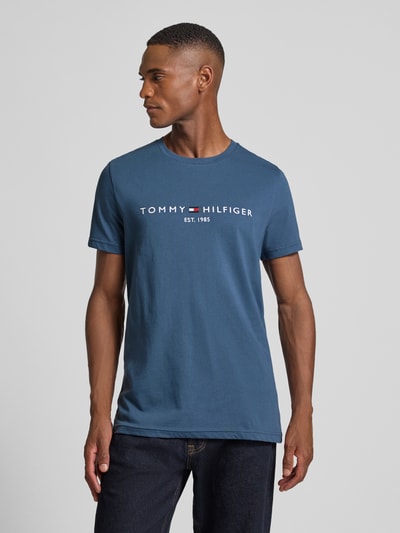 Tommy Hilfiger Slim Fit T-Shirt aus reiner Baumwolle Jeansblau 4