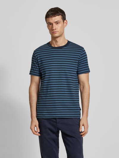 Marc O'Polo T-shirt o kroju regular fit z czystej bawełny ze wzorem w paski Niebieski 4
