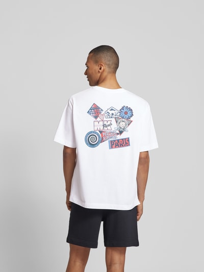 MAISON KITSUNE T-Shirt mit Label-Print Weiss 5