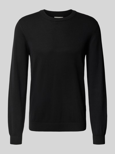 Casual Friday Gebreide pullover met ronde hals, model 'OSVALD' Zwart - 2