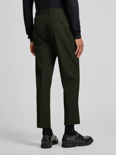 Karl Lagerfeld Slim fit pantalon met bandplooien, model 'NEAT' Olijfgroen - 5