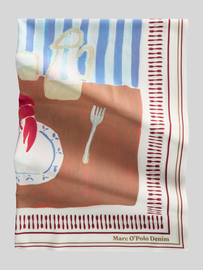 Productfoto, Tuch aus reiner Viskose mit Motiv-Print - Special Drop van Marc O'Polo Denim, alloverpatroon, logo- en motiefprint, effen textuur