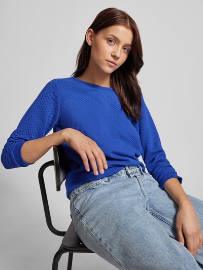 Tom Tailor Denim Tailliertes Sweatshirt mit elastischem Strukturmuster Dunkelblau 3