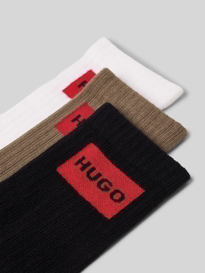 HUGO Sokken met labeldetail in een set van 3 paar Taupe - 2
