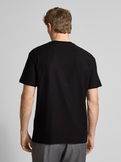 ARMANI EXCHANGE Regular Fit T-Shirt aus reiner Baumwolle mit Strukturmuster Black 5