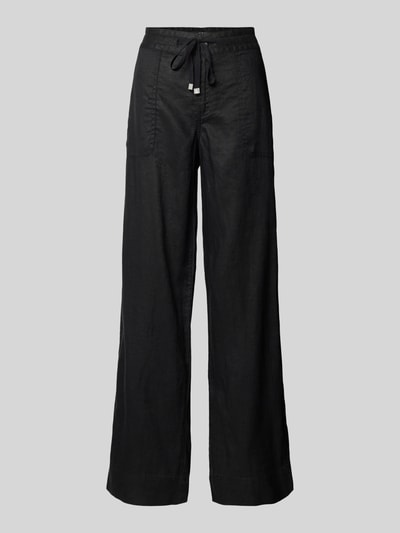 Lauren Ralph Lauren Spodnie lniane o luźnym kroju z tunelem model ‘JOVONIE’ Czarny 2