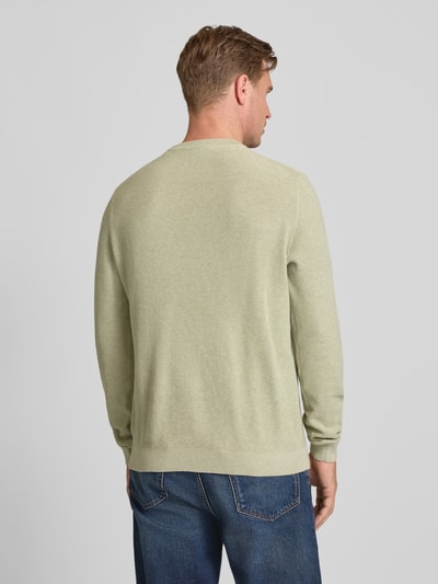 MCNEAL Gebreide pullover met ribboorden Rietgroen gemêleerd - 5