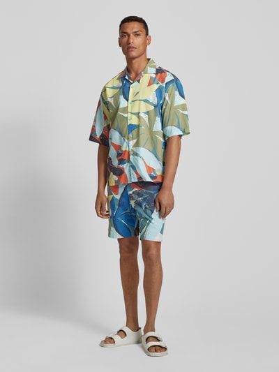 JAKE*S STUDIO MEN Regular fit vrijetijdsoverhemd met all-over print Lichtturquoise - 1