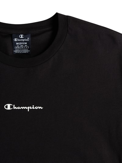 CHAMPION T-Shirt mit Label-Print Schwarz 2