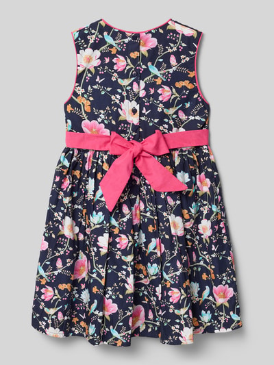 DANAMADE Regular fit jurk met all-over bloemenprint Marineblauw - 3