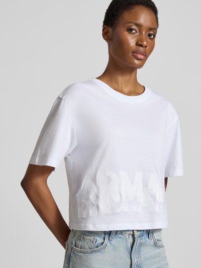 Armani Exchange t-shirt z cekinowym obszyciem Biały 3