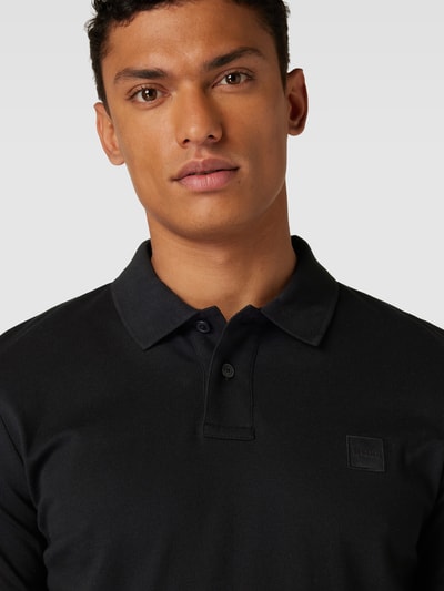 BOSS Orange Slim Fit Poloshirt mit kurzer Knopfleiste Black 3