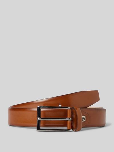 Pierre Cardin Leren riem met doornsluiting van metaal Cognac - 1