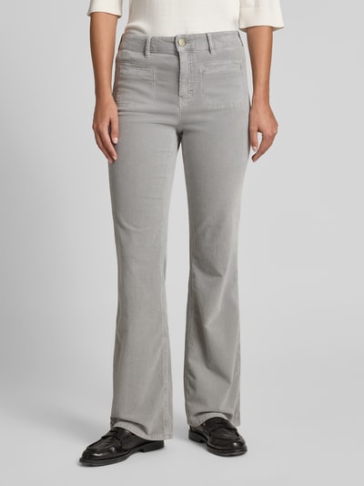 OPUS PANTS Flared Fit Cordhose mit Pattentaschen Modell 'Melly' Hellgrau 4
