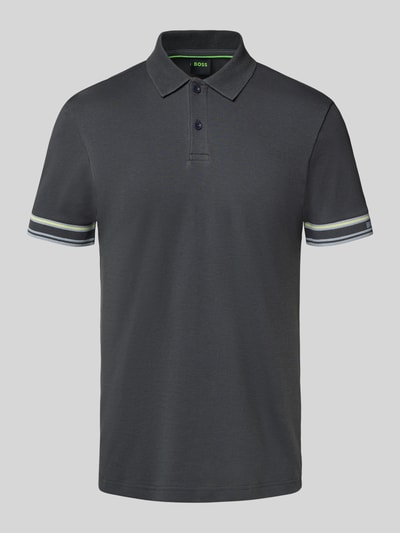 BOSS Green Slim Fit Poloshirt aus reiner Baumwolle Modell 'POLO ZONE' Dunkelgrau 2
