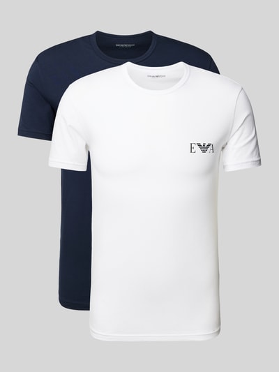 Emporio Armani T-Shirt mit Label-Print im 2er-Pack Blau 1