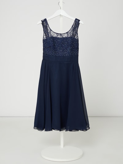 G.O.L. Jurk van kant en chiffon  Marineblauw - 1