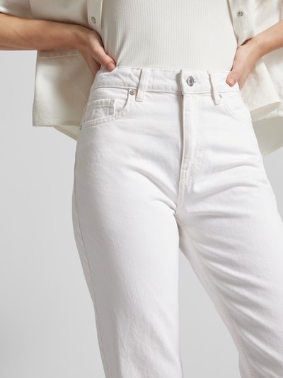 Mango Regular Fit Jeans mit offenem Saum Modell 'BLANCA' Weiss 3