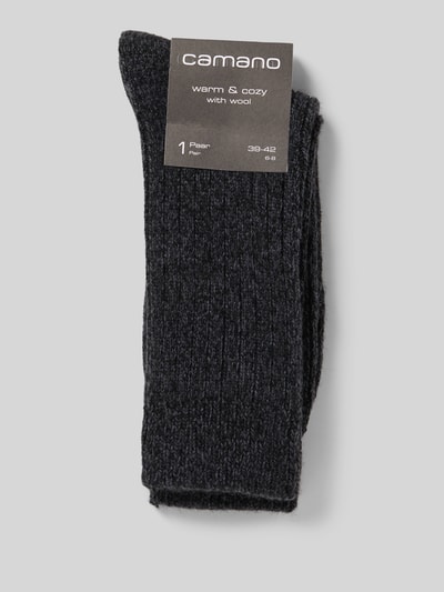 camano Socken mit geripptem Abschluss Black 3
