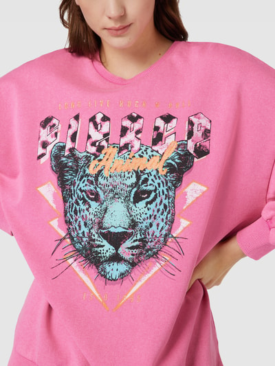 Only Oversized Sweatshirt mit Motiv-Print Modell 'LUCINDA' Pink 3