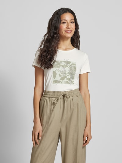 More & More T-shirt zdobiony kamieniami Złamany biały 4