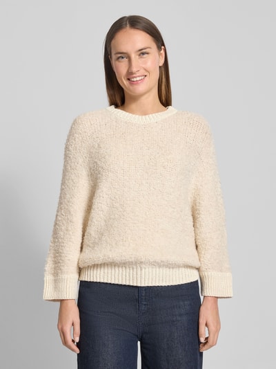 Rich & Royal Gebreide pullover met ribboorden Zand - 4