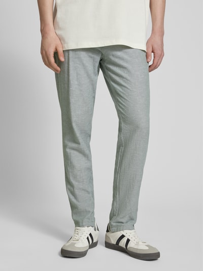 JACK & JONES Tapered fit chino met steekzakken, model 'STACE' Lichtgroen gemêleerd - 4