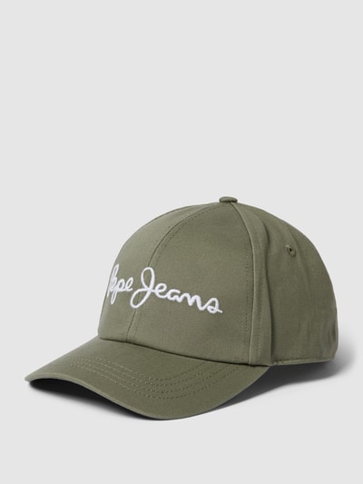 Pepe Jeans Basecap mit Label-Stitching Modell 'WALLY' Oliv 1