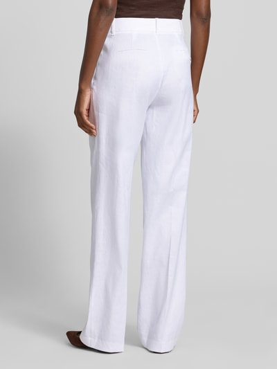 GUESS Hose aus Leinen-Mix mit Bügelfalten Modell 'CARLA' Weiss 5