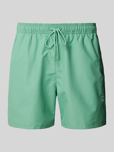 Tommy Hilfiger Regular fit korte zwembroek met labelstitching Groen - 1