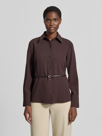 Armani Exchange Hemdbluse mit integriertem Gürtel Dunkelbraun 4