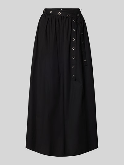 Produktfoto, Ausgestellter Midi-Rock aus reiner Baumwolle Modell 'C_VIDOL' van BOSS Orange, effen kleuren, regular fit, uitlopend, midilengte, labelapplicatie, met riem, verdekte ritssluiting, recht zoom, zij-steekzakken, puur katoen