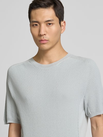 AlphaTauri Gebreide pullover met ribboorden Lichtgrijs - 3