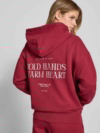 Pegador Oversized sweatjack met capuchon, model 'LANCY' Bordeaux - 3