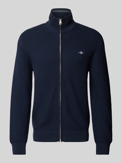 Gant Cardigan met structuurmotief Marineblauw - 2