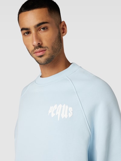 PEQUS Sweatshirt mit Label-Print Modell 'Mythic' Hellblau 3