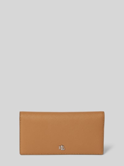 Lauren Ralph Lauren Leren portemonnee met labelapplicatie Camel - 1